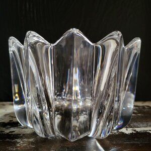 Vtg Orrefors Fleur Swedish Crystal Bowl, Hostess Gift, Upscale Dining Candy Dish